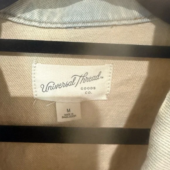 Universal Thread Olive Green Drawstring Denim Jacket - Picture 2 of 3